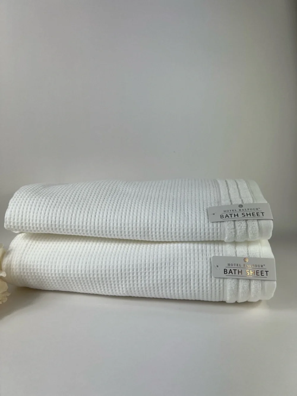 2 Pc Hotel Balfour Bath Sheets White Towels 34